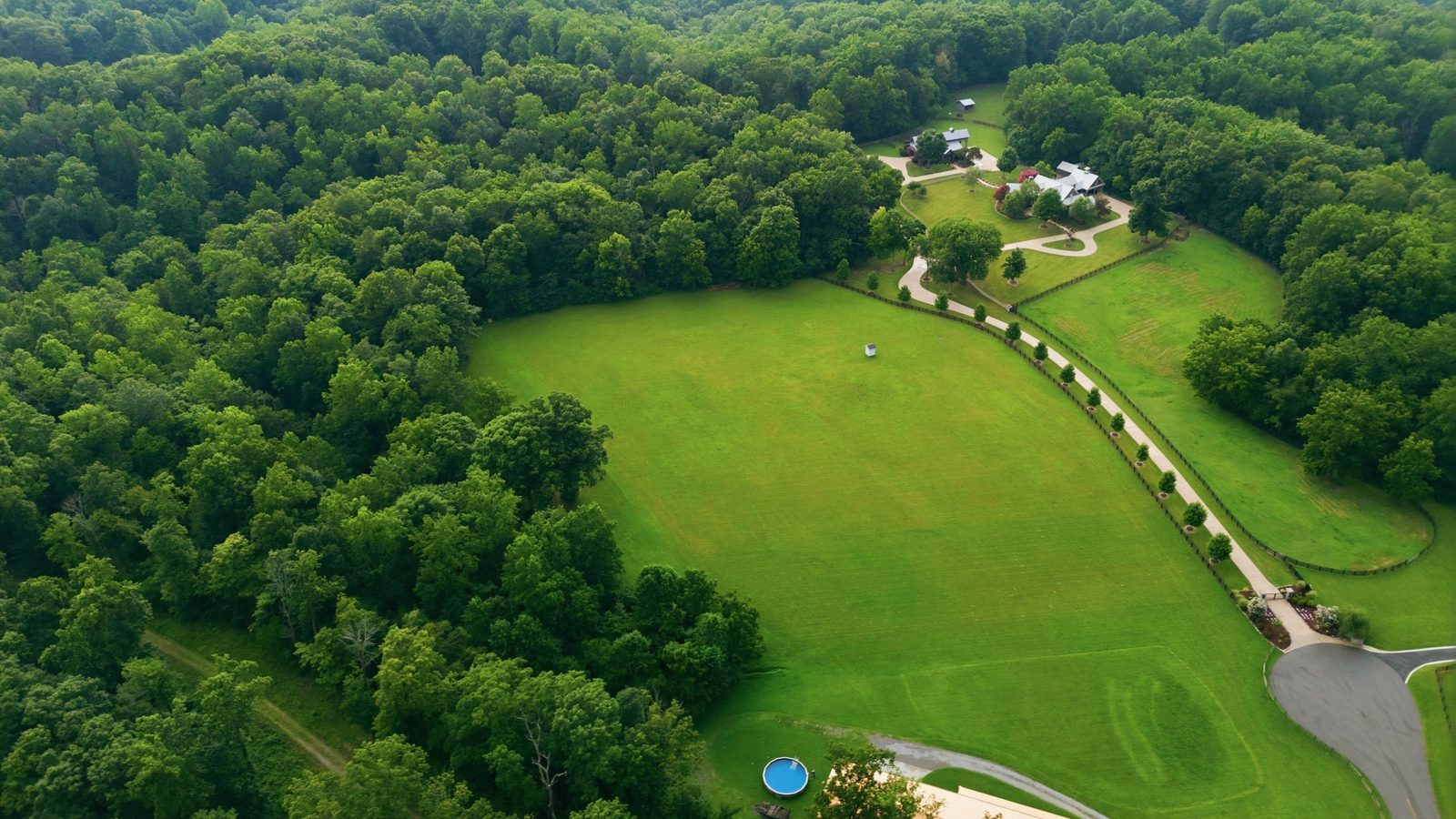 Wide view across the rolling Williamson County countryside surrounding the property