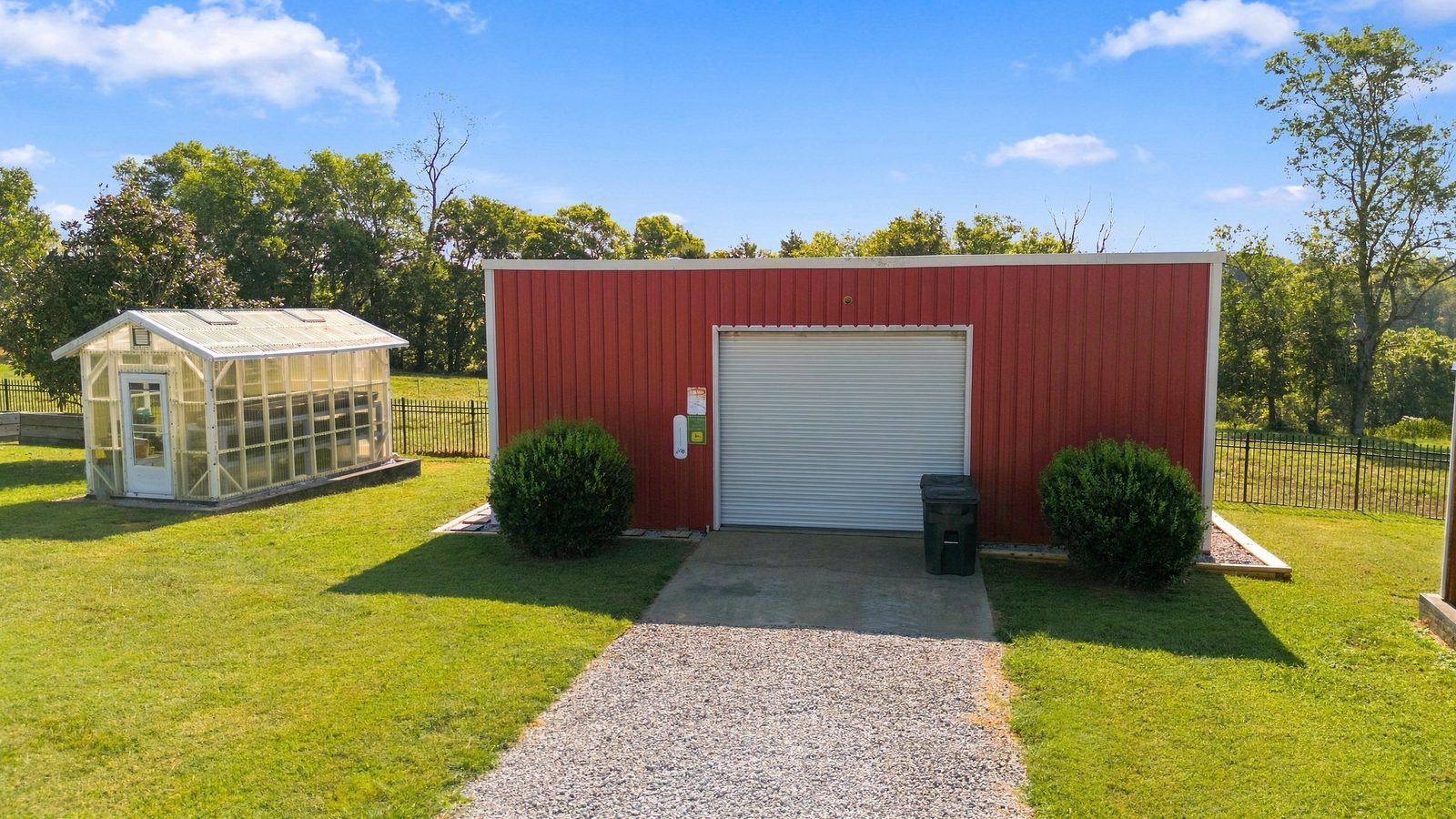 The farm shop and outbuildings on the working cattle farm